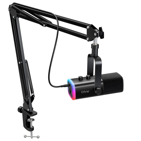 피파인 USB XLR 다이나믹 마이크 세트 게이밍 방송 녹음용 독립 볼륨 노브 원터치 음소거